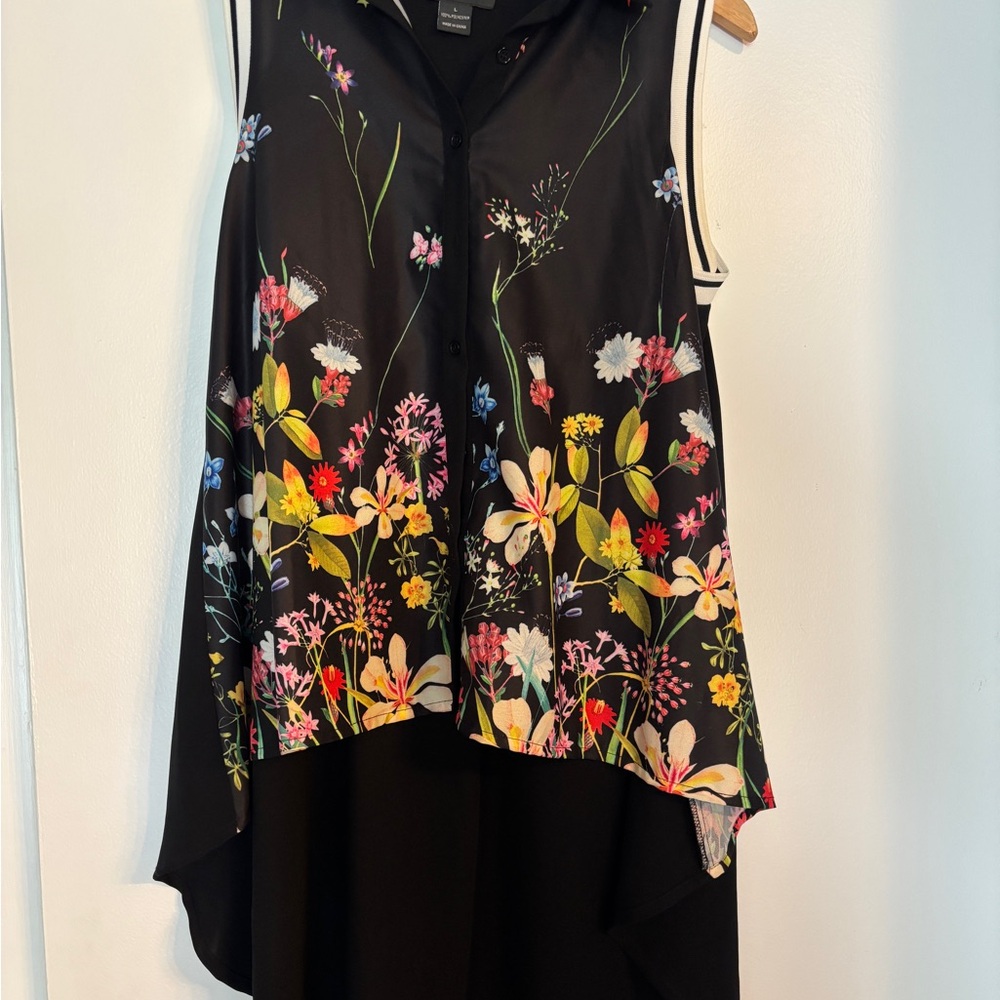 Floral Sleeveless Hi-Lo Blouse